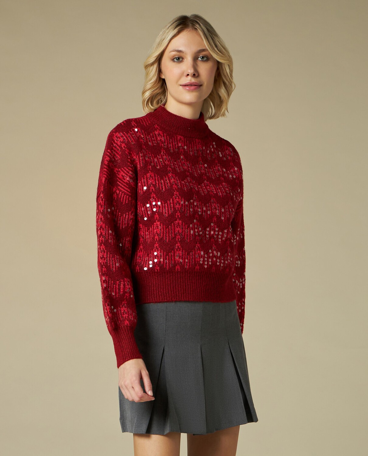 

Трико из смесовой шерсти с пайетками для женщин NICE&CHIC, черный
