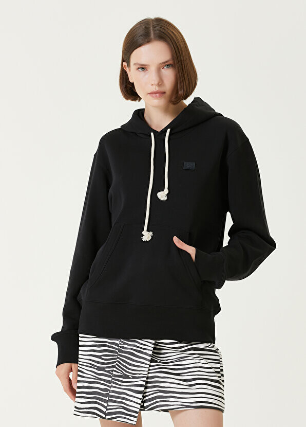 

Черный свитшот с капюшоном и нашивкой Acne Studios