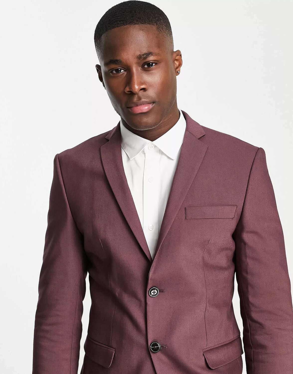 

Бордовый приталенный сатиновый пиджак Jack & Jones Premium