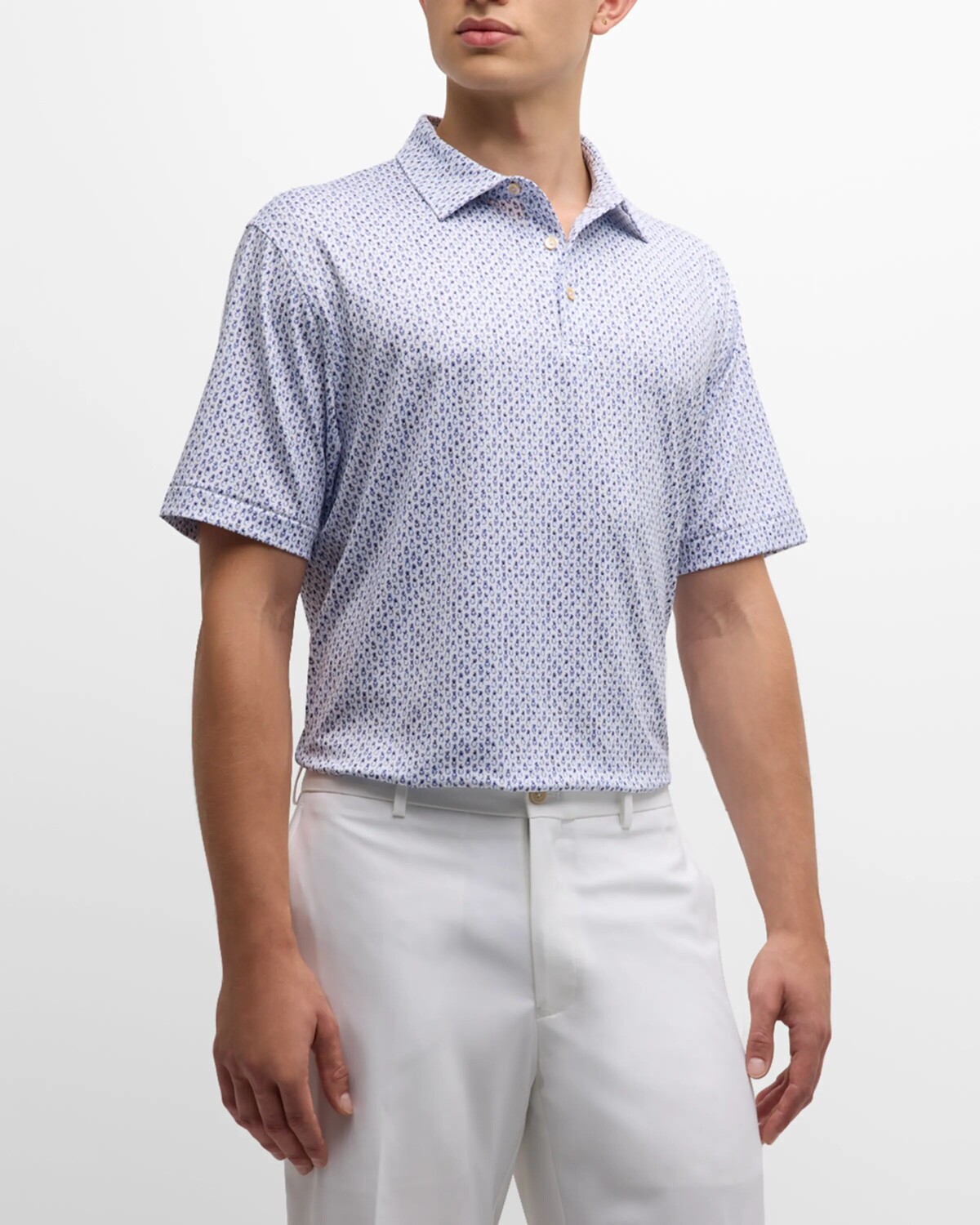

Мужская рубашка поло Pina Skullada Performance Peter Millar, цвет White/Navy
