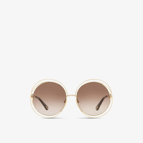 

Солнцезащитные очки ch0045s в металлической круглой оправе Chloé, коричневый