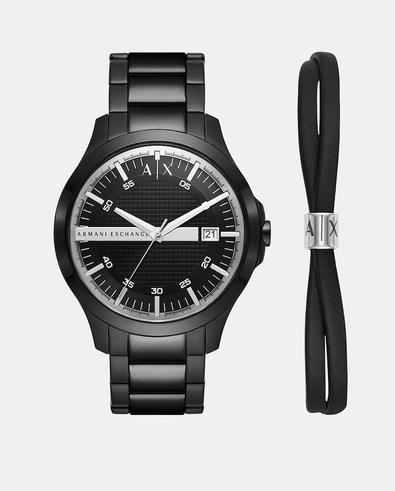 

AX7134SET Мужские часы из черной стали Armani Exchange, черный