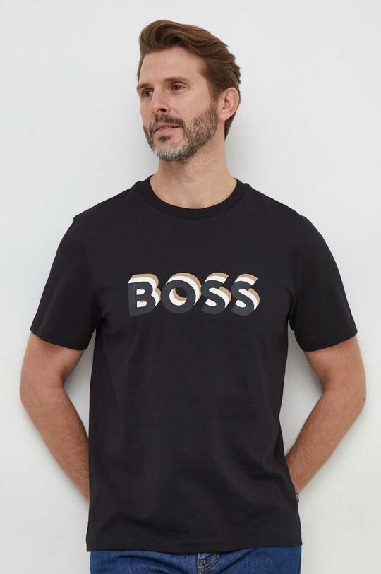 

Хлопковая футболка Boss, черный