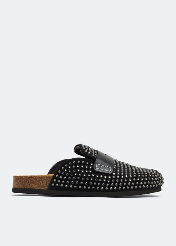 Мюли Jw Anderson Crystal Loafer, черный кожаный клатч jw anderson ac0142 черный принт uni