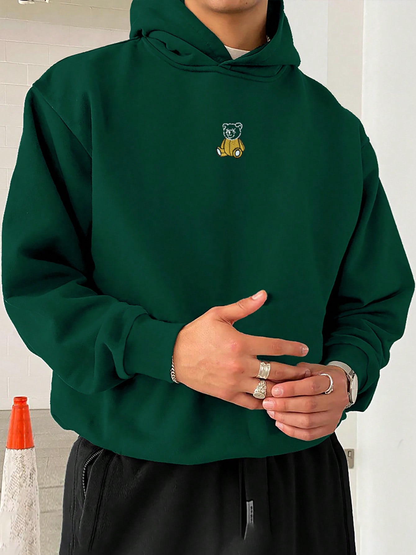 Мужская толстовка с капюшоном Manfinity Hypemode, темно-зеленый