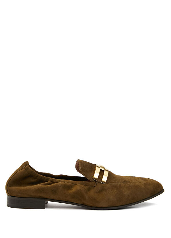 

Женские кожаные лоферы Brandi Aquazzura, хаки