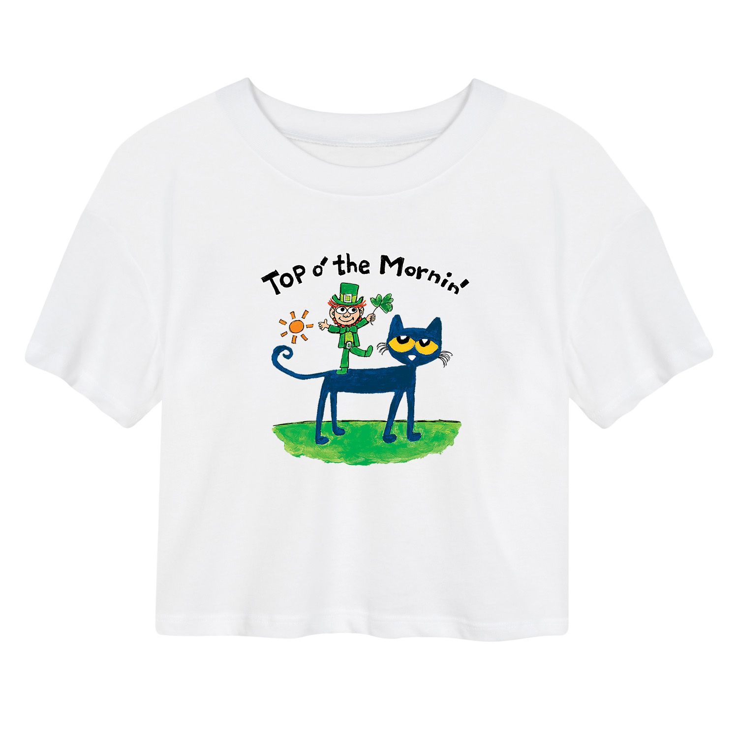 Укороченная футболка с рисунком PTC Leprechaun Pete для юниоров Pete The Cat