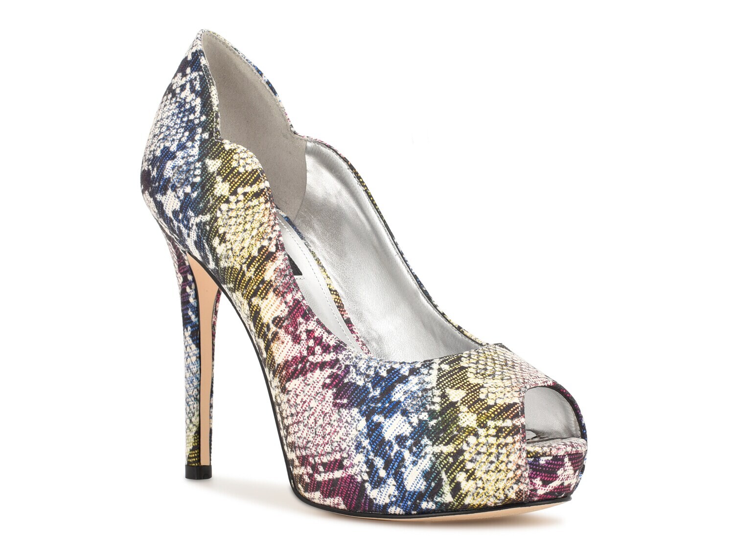 

Туфли Nine West с открытым носом и принтом, разноцветный