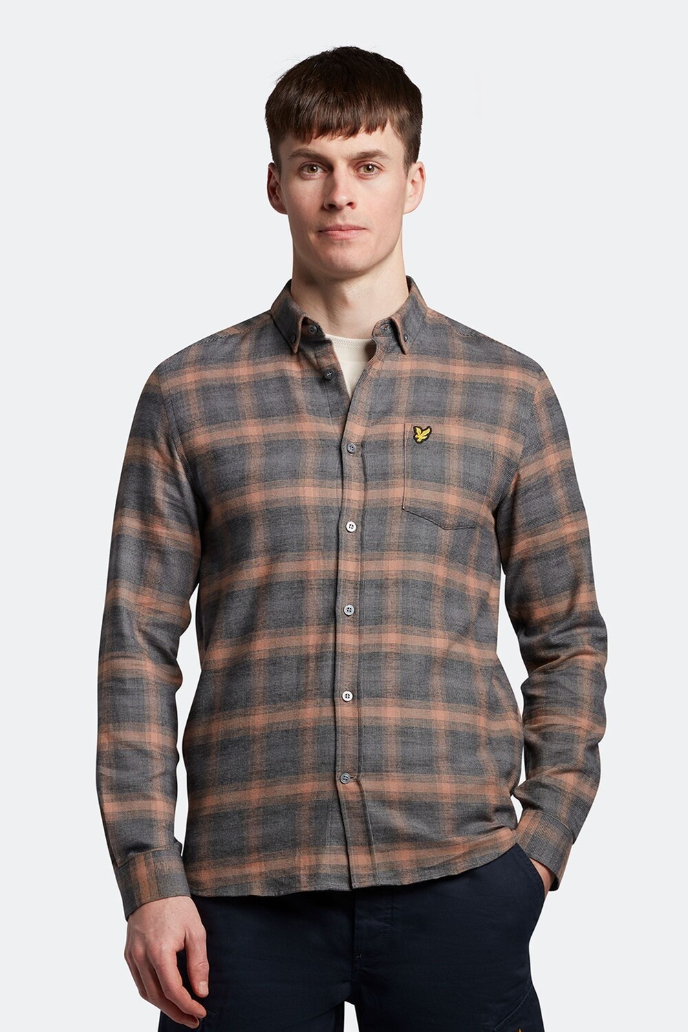 

Черная клетчатая рубашка с пуговицами Lyle & Scott, черный