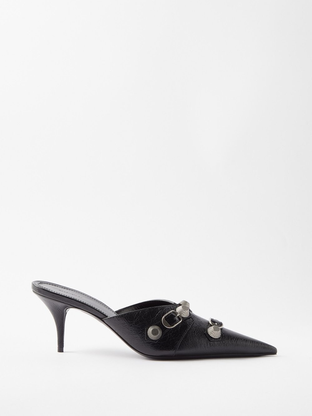 

Кожаные мюли cagole 70 с заклепками Balenciaga, черный