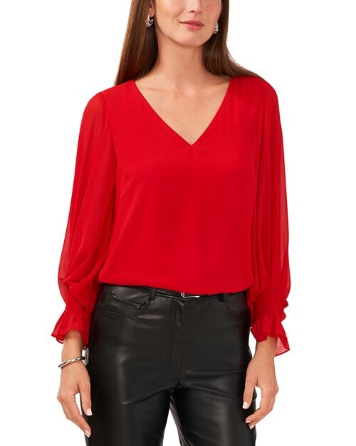 

Топ с объемными рукавами и принтом VINCE CAMUTO, цвет Red