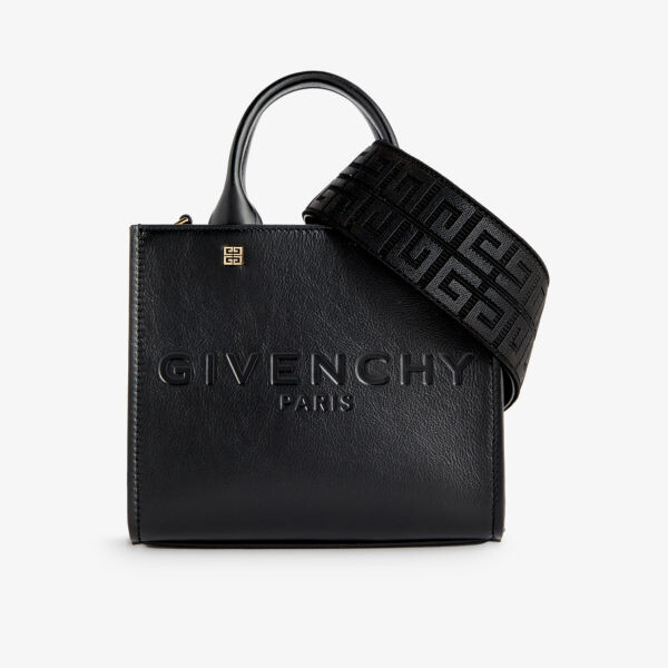 

Кожаная мини-сумка G с верхней ручкой Givenchy, черный