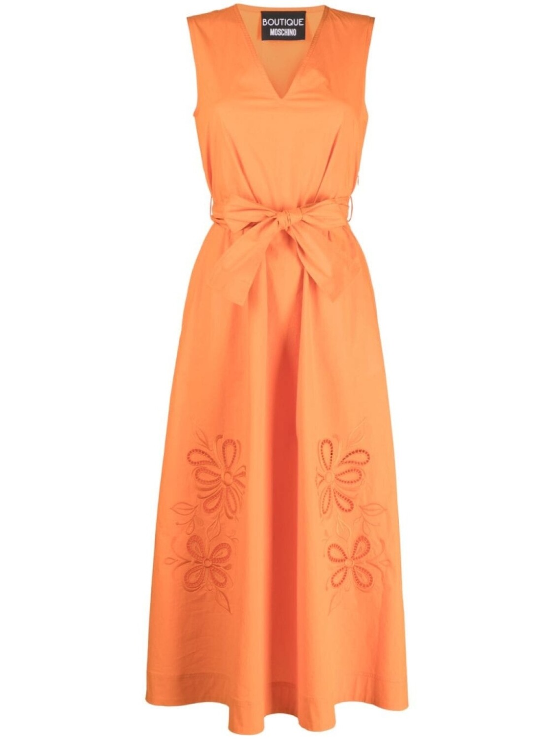 

Boutique Moschino платье с поясом и цветочной вышивкой, оранжевый
