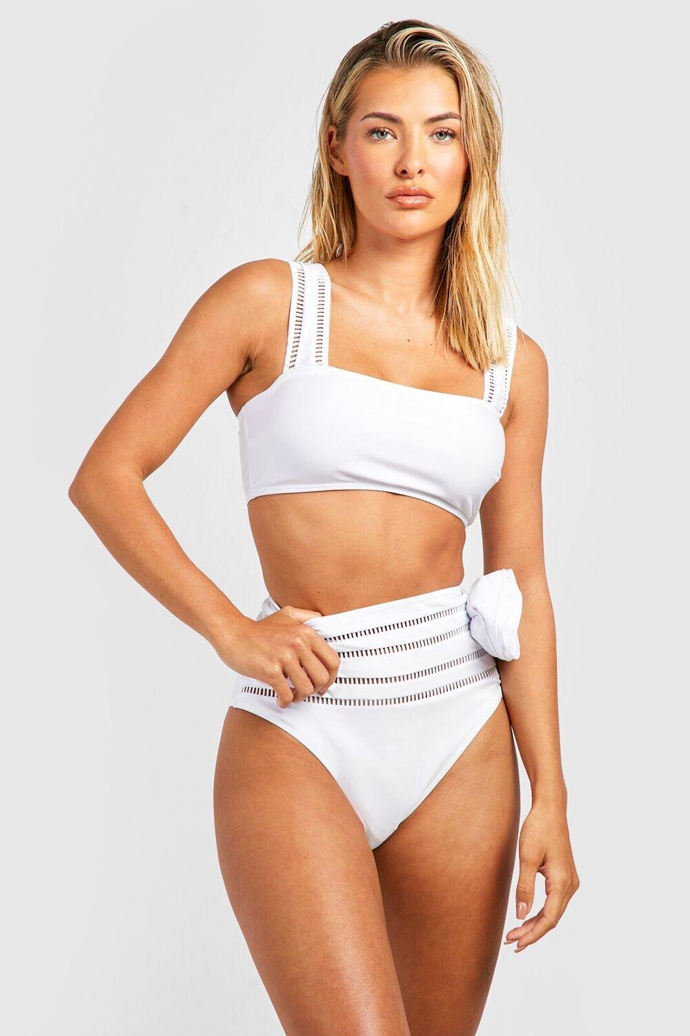 

Комплект бикини с деталями rose corsage ladder Boohoo, белый
