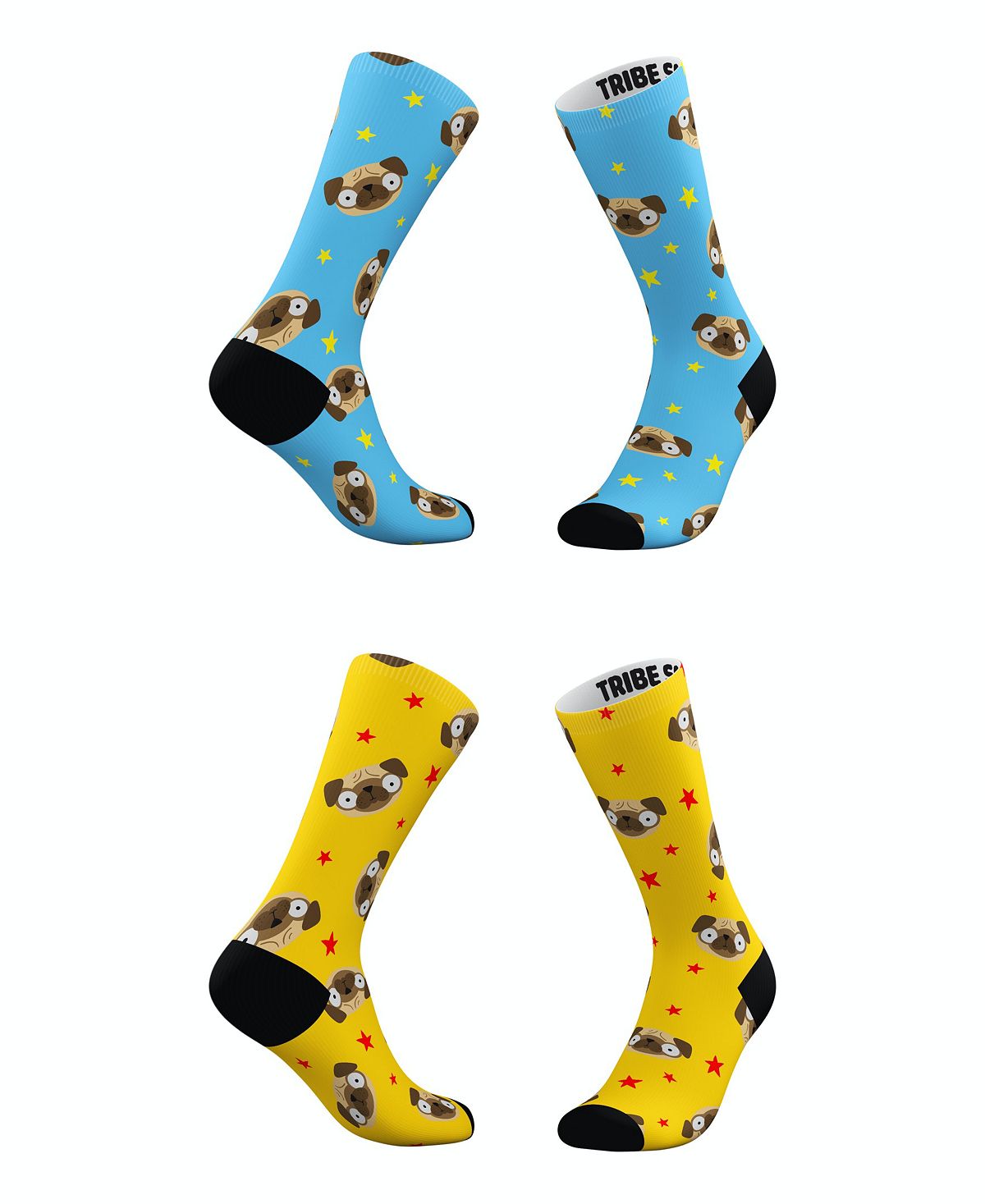 цена Мужские и женские носки Pugmoji, набор из 2 шт. Tribe Socks
