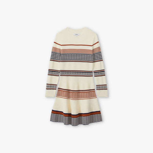 

Платье трикотажное в полоску с длинными рукавами Remi 13-14 лет Reiss, коричневый