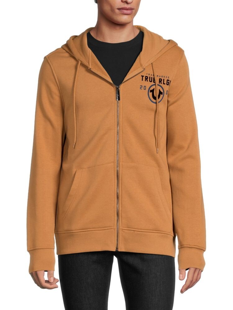 

Толстовка на молнии с логотипом и графическим рисунком True Religion, цвет Tan