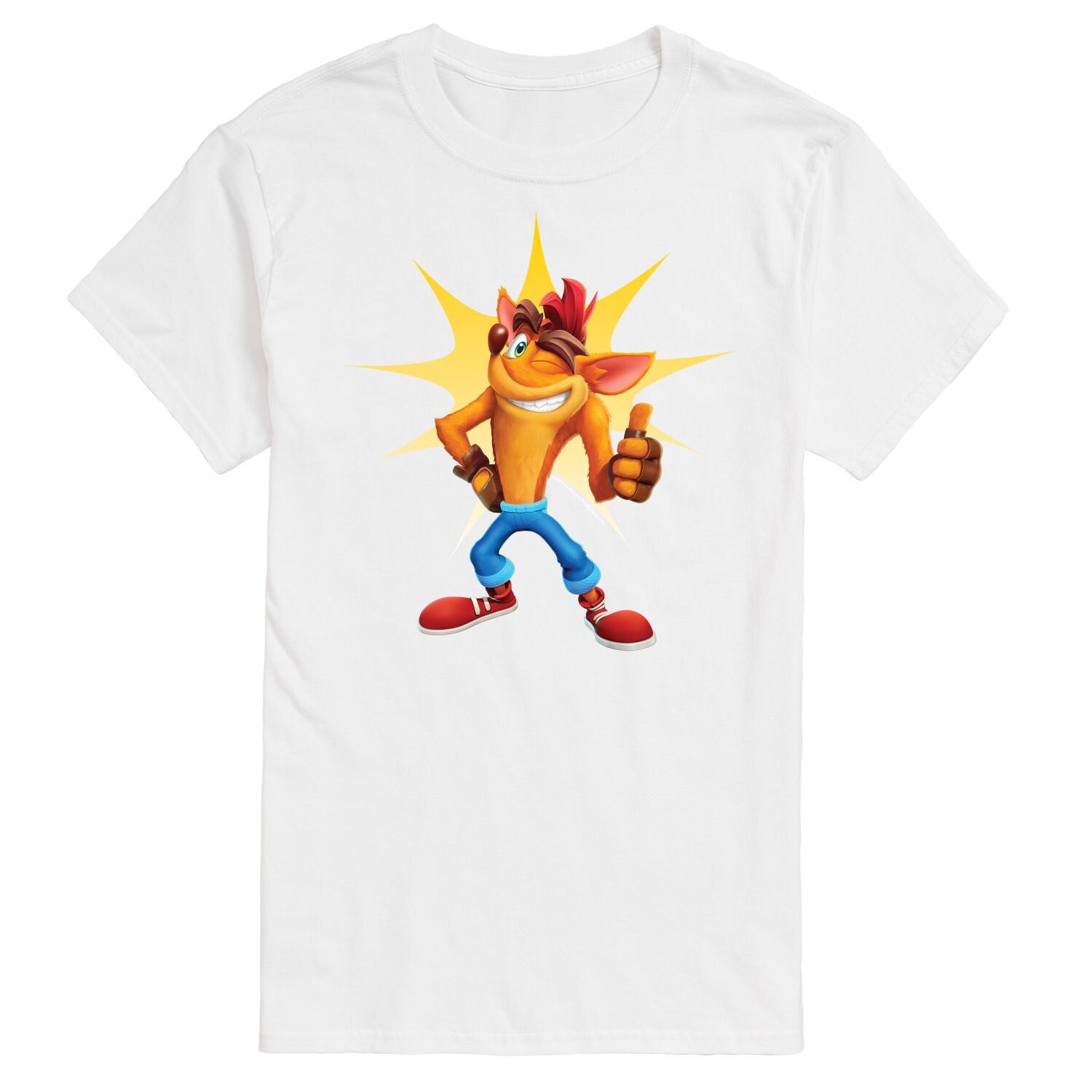 

Футболка Big & Tall Crash Bandicoot с цветком «палец вверх» Licensed Character, белый