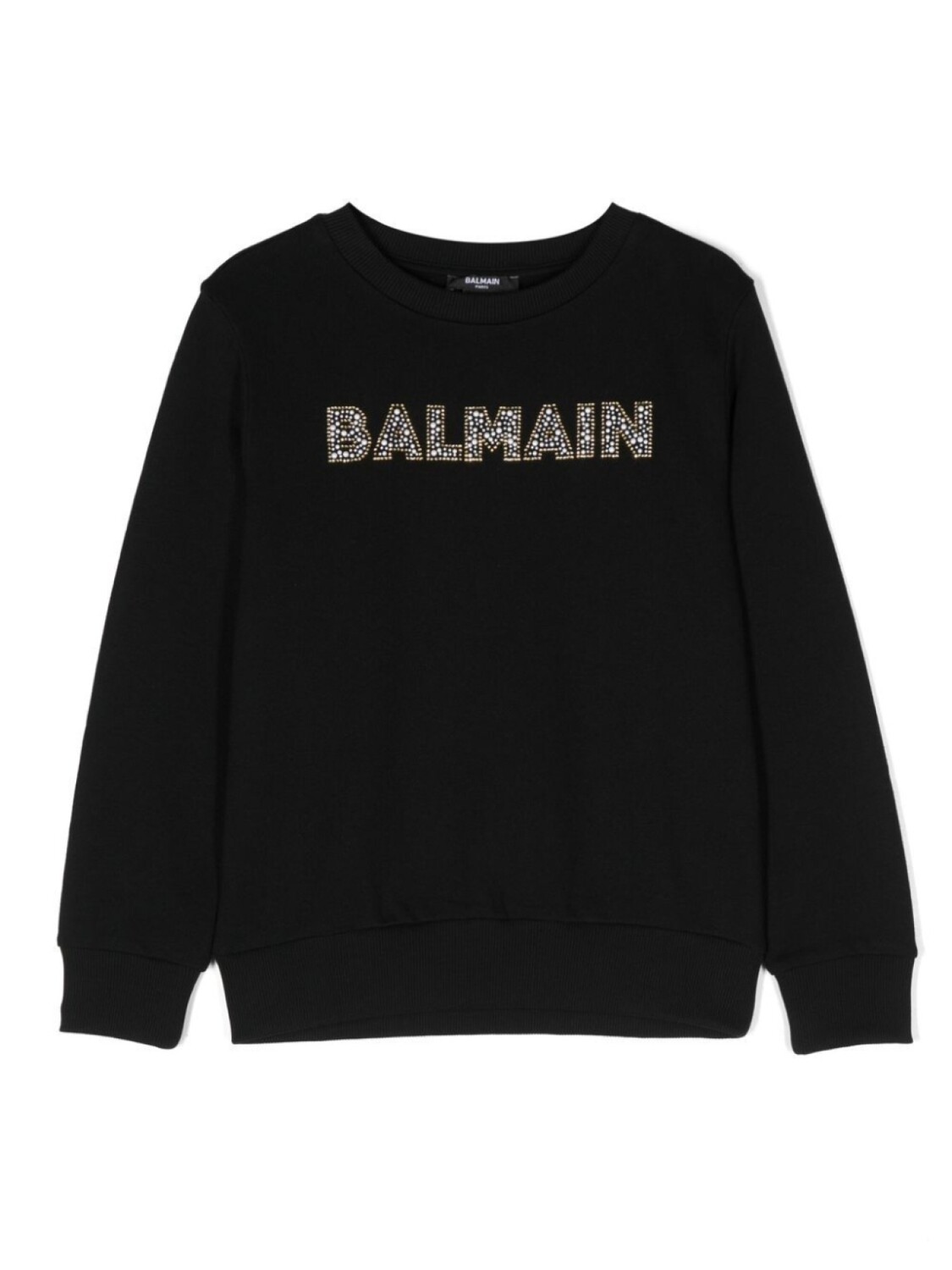 

Balmain Kids толстовка с логотипом и кристаллами, черный