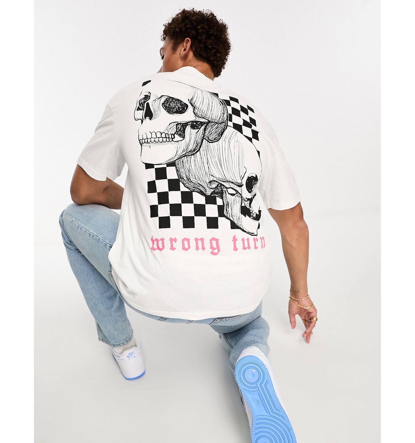 

Белая футболка свободного кроя с принтом Jack & Jones Originals, Белый