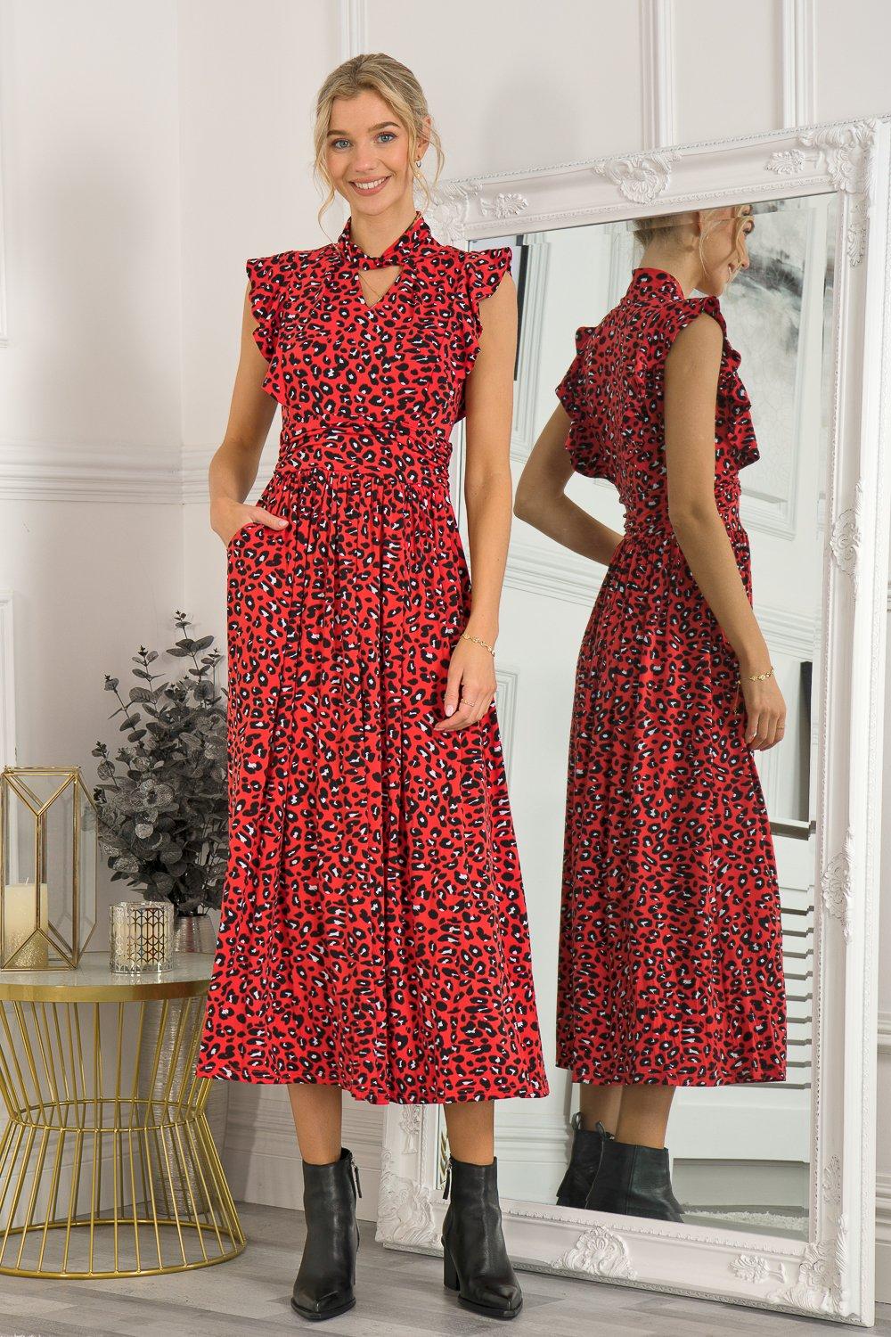 Платье макси с оборками Doris Jolie Moi, красный платье макси stefano de lellis doris черный розовый 42