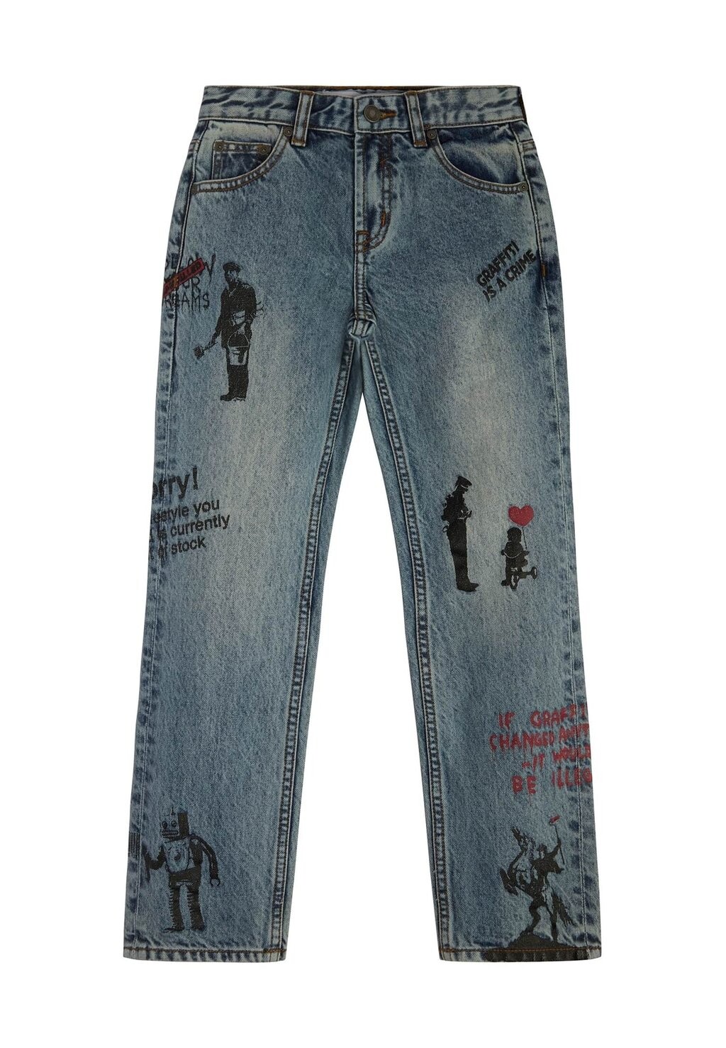 

Джинсы прямые MIT GRAFFITI PRINT Guess, цвет blau