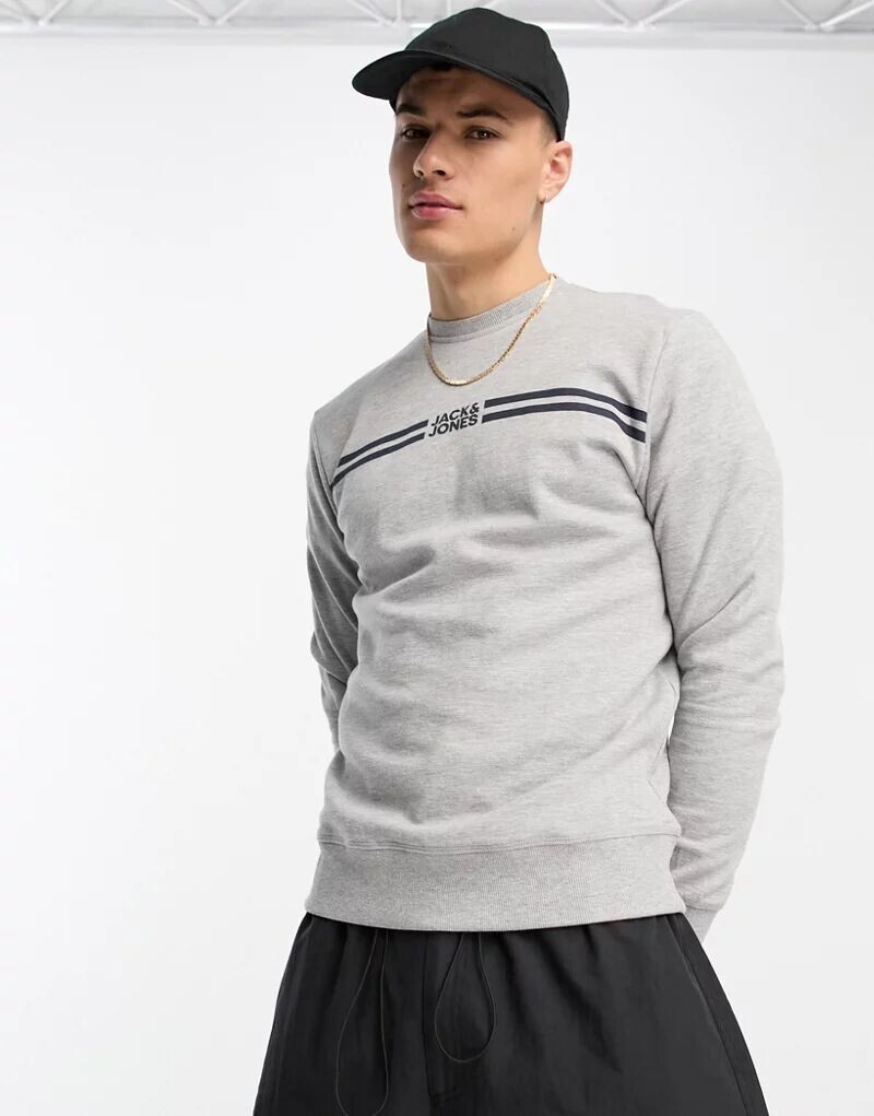 

Светло-серая толстовка с логотипом Jack & Jones
