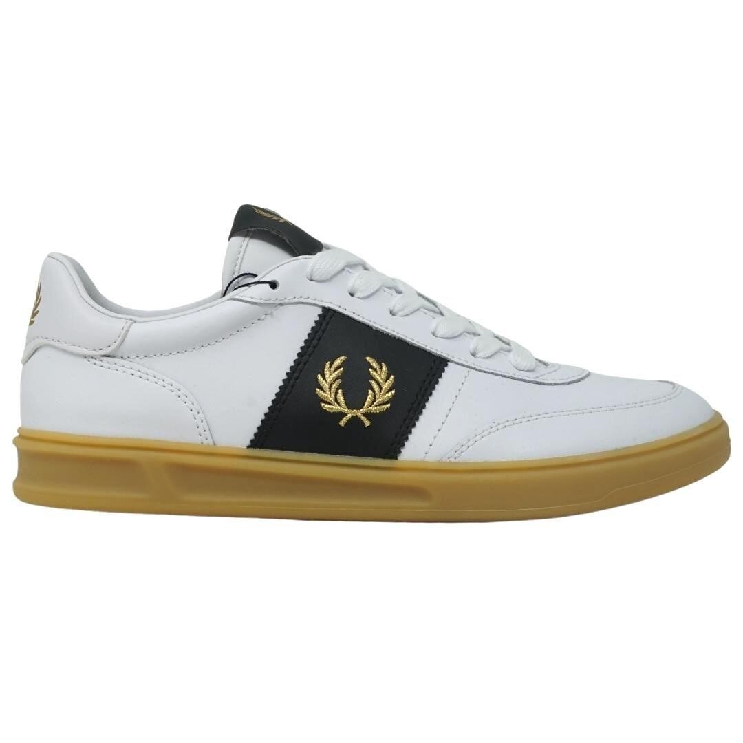 

B400 Белые кожаные кроссовки Fred Perry, белый