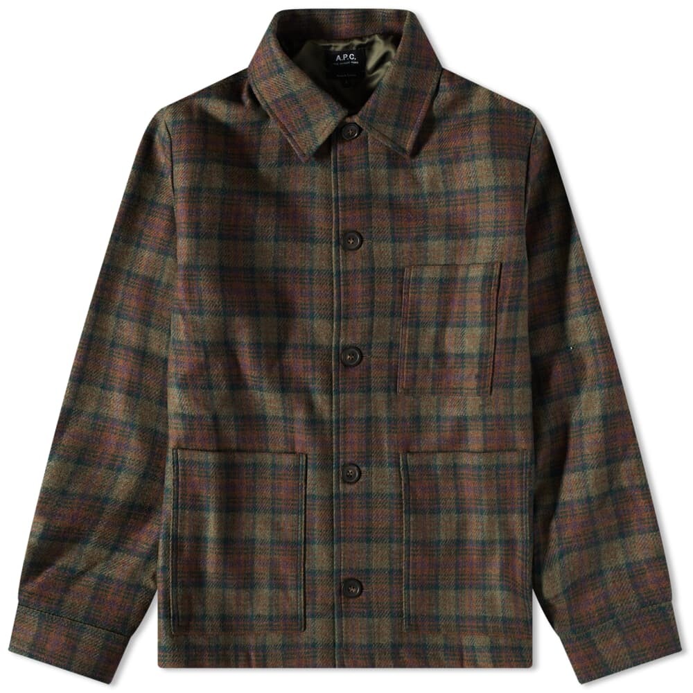 

A.P.C. Шерстяная куртка Emile в клетку для работы в клетку, коричневый