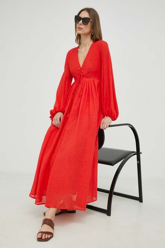 Платье из смесового льна Weekend Max Mara, красный