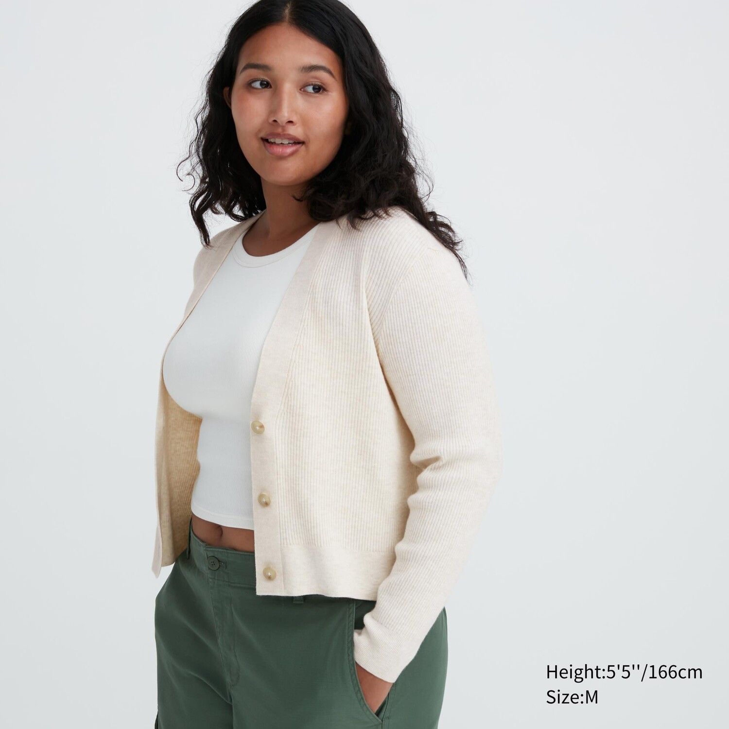 

Моющийся вязаный кардиган в рубчик Uniqlo