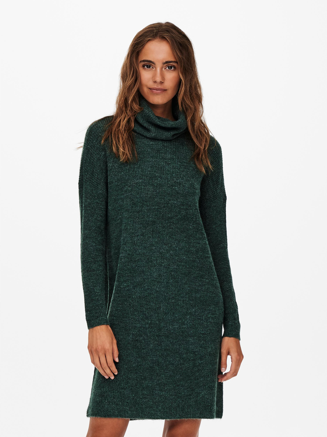 Платье ONLY Strick mit langen Ärmeln ONLJANA Dress Pullover, зеленый