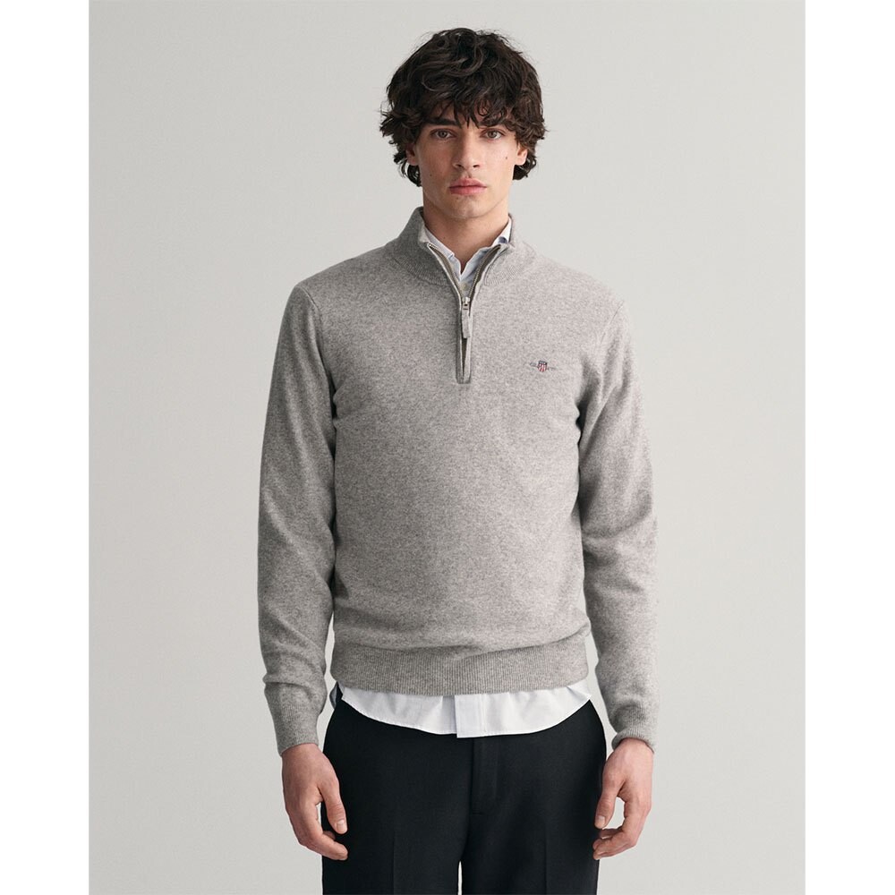 

Свитер Gant Superfine Lambswool Half Zip, серый