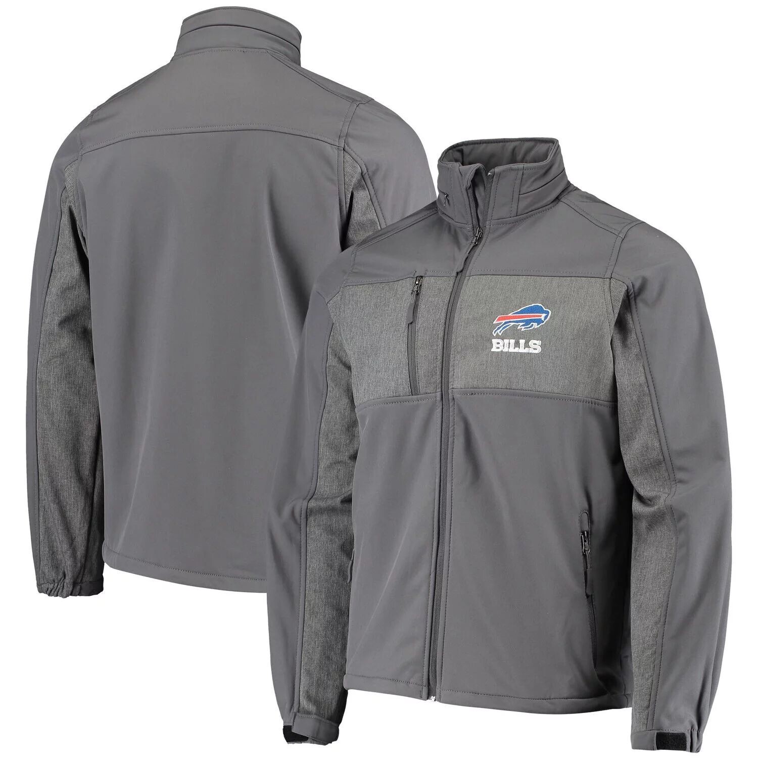 

Мужская куртка Dunbrooke Graphite Buffalo Bills Circle Zephyr Softshell с молнией во всю длину