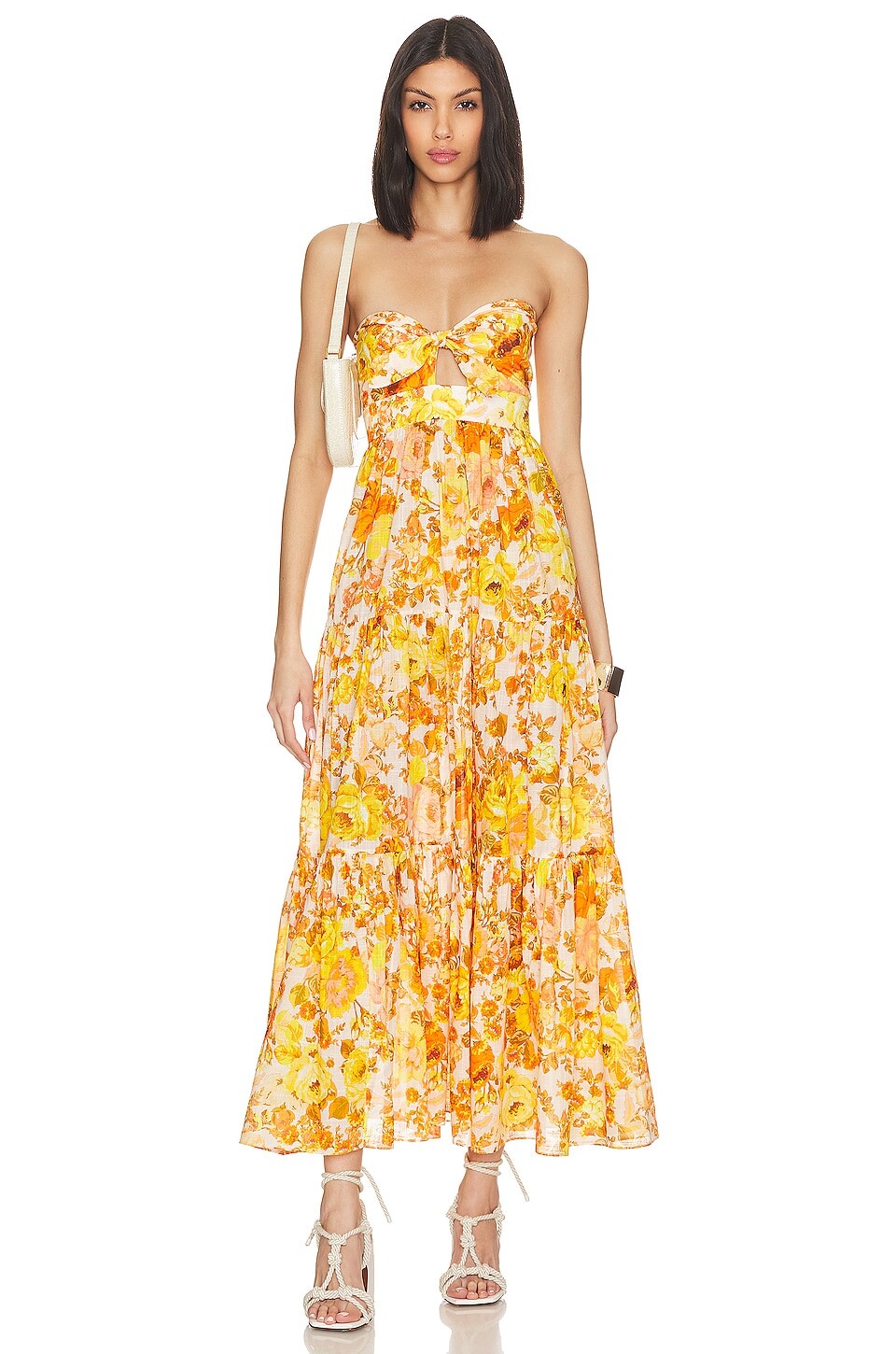 

Платье миди Zimmermann Raie, цвет Yellow & Orange Floral