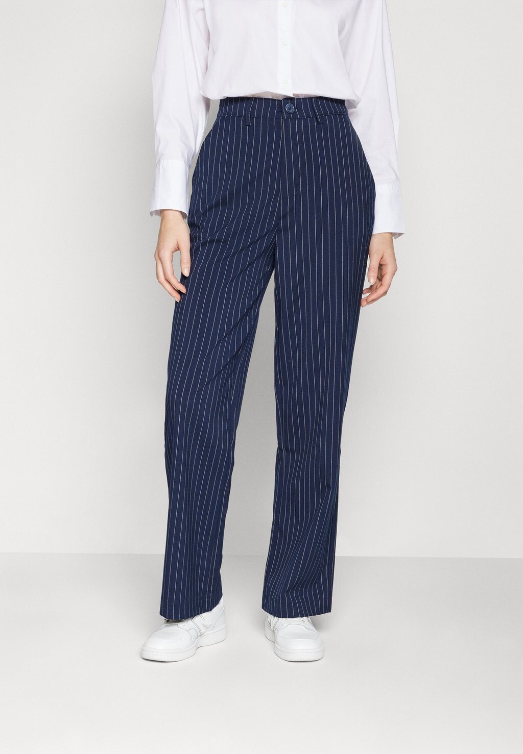 

Брюки Pinstripe Wide Leg Trousers Even&Odd, цвет dark blue