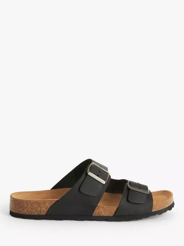 

Сандалии John Lewis Two Strap Footbed Leather, черный