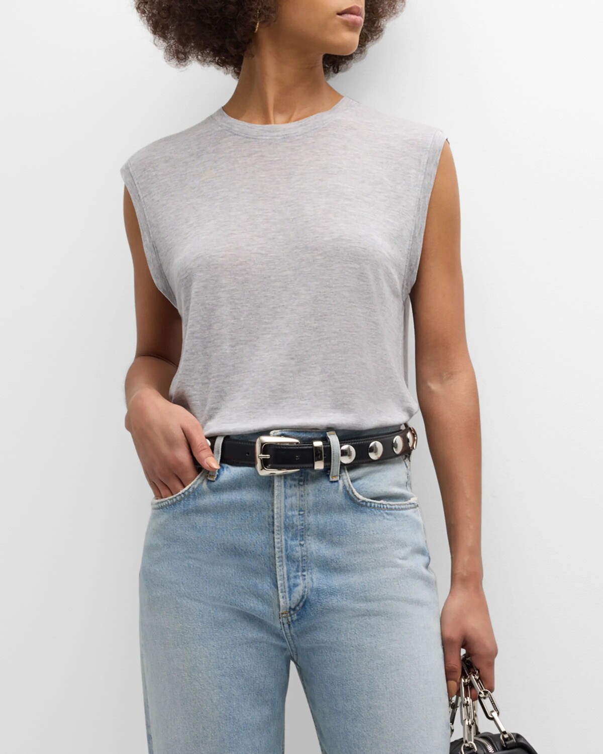 

Хлопковая футболка Raya Muscle AGOLDE, цвет Grey Heather