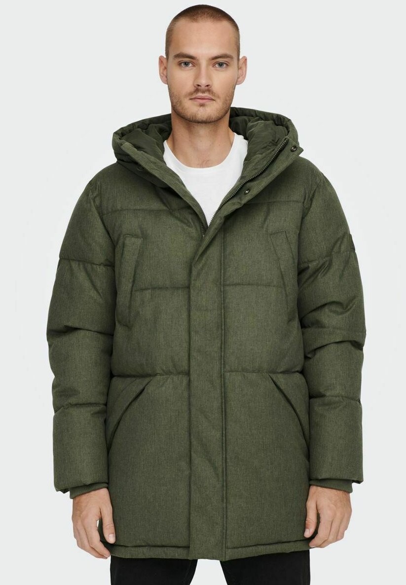 

Зимнее пальто ONSMATHEO QUILTED Only & Sons, оливковая ночь, Зеленый