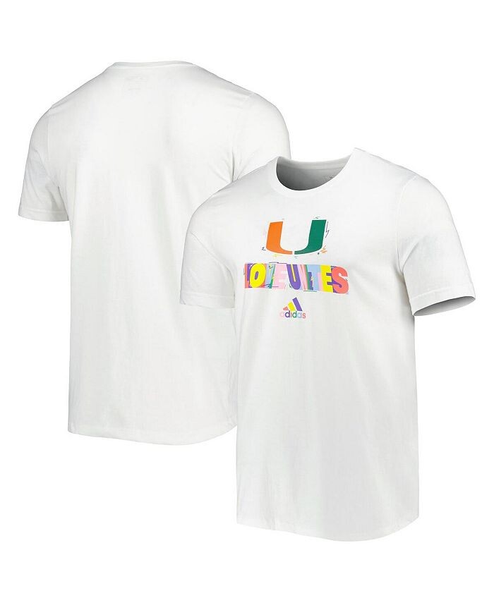 

Мужская белая футболка Miami Hurricanes Pride Fresh adidas, белый