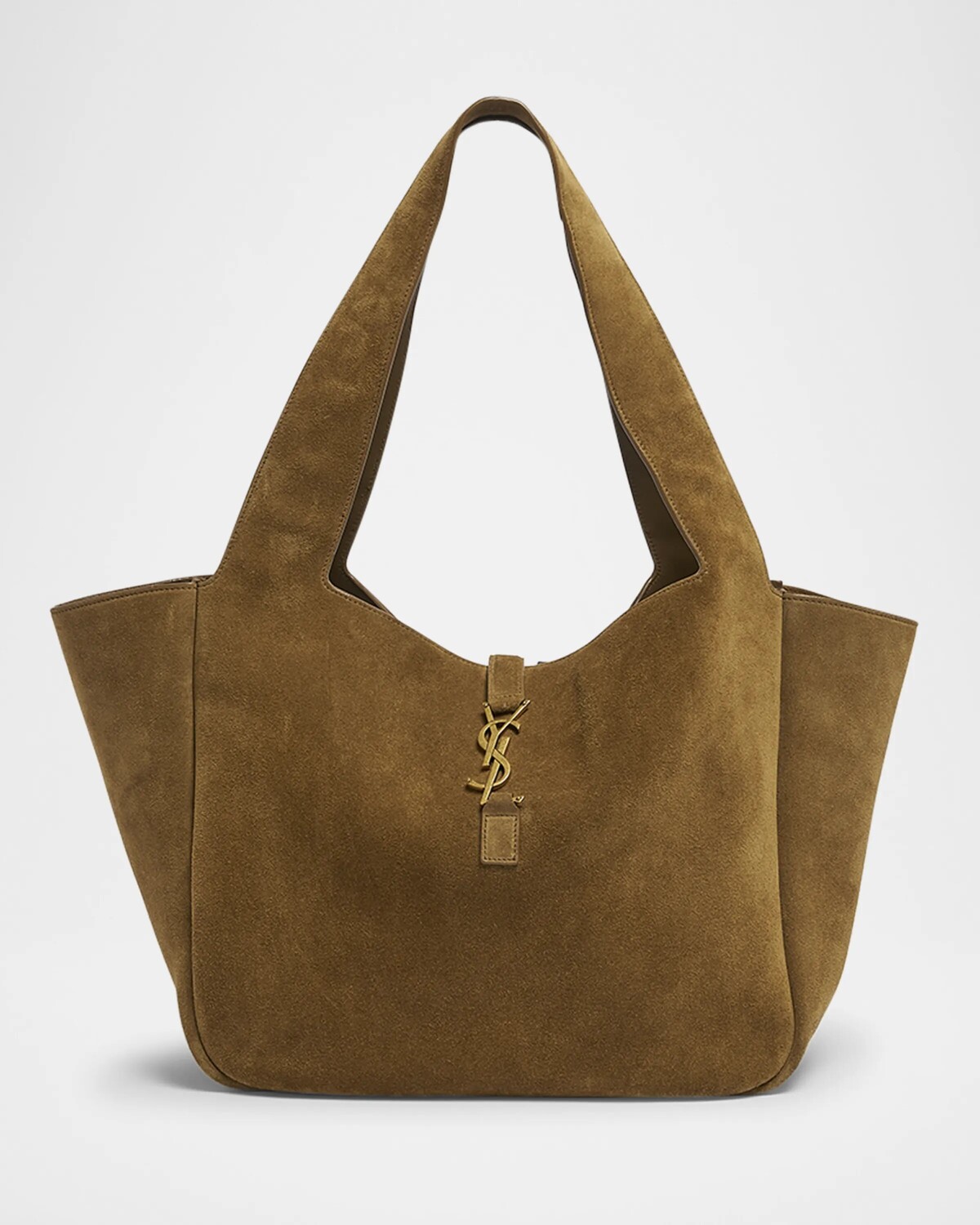 

Замшевая большая сумка Bea YSL Cabas Saint Laurent, цвет Golden Leaf