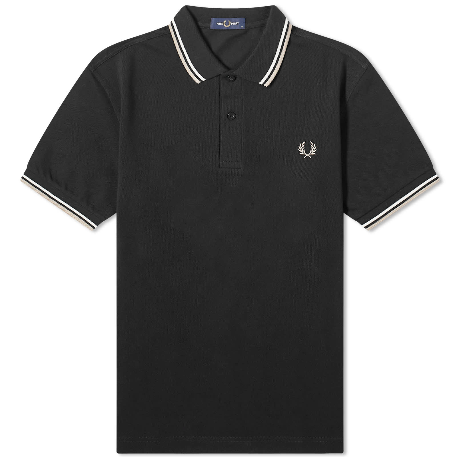 Поло Fred Perry Twin Tipped, цвет Black, Snow & Warm Grey