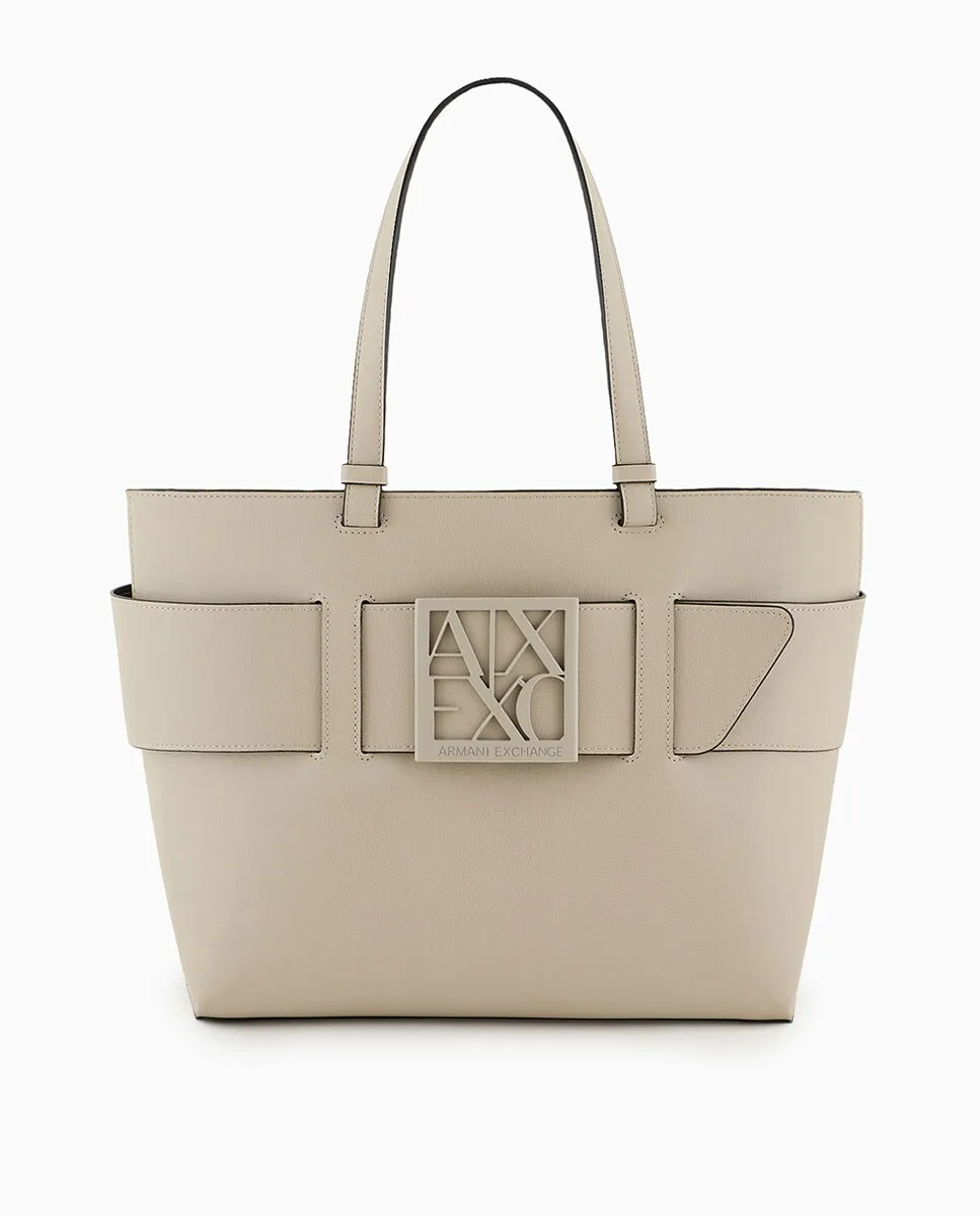 

Маленькая женская сумка-шопер Susy Armani Exchange, бежевый