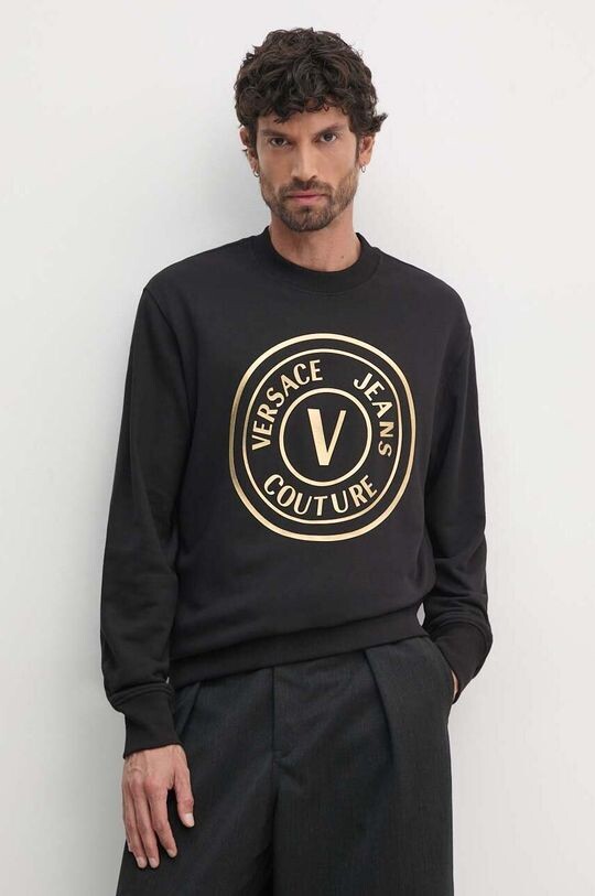 

Хлопковая толстовка Versace Jeans Couture, черный