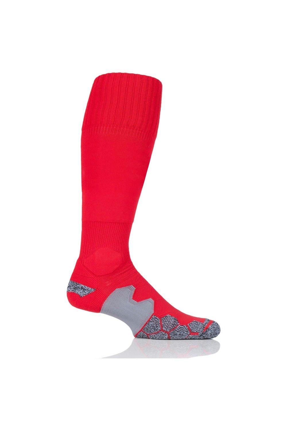1 пара технических футбольных носков с мягкой подкладкой, произведенных в Великобритании SOCKSHOP of London, красный