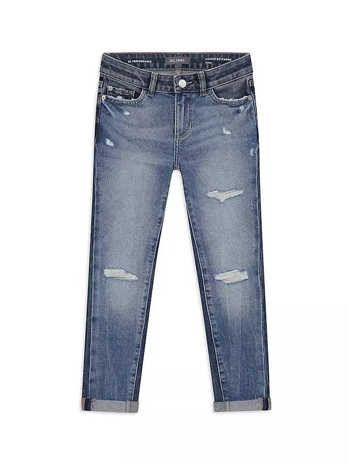 Двухцветные джинсы скинни Little Girl's & Girl's Harper Dl1961 Premium Denim, цвет twilight hour