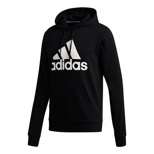 Толстовка adidas MH BOS PO FT Casual Sports Hooded Sweater Men Black, черный gray hooded sweater men