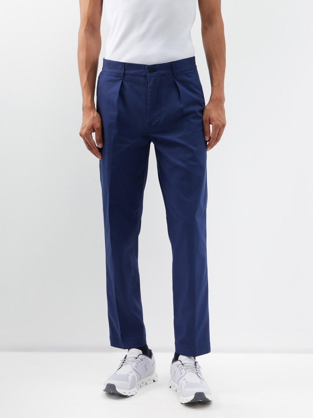 Плиссированные брюки чинос для гольфа из смесового хлопка Polo Ralph Lauren, синий