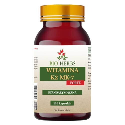 

Bio Herbs, Витамин K2 Mk-7 Форте, 200 мкг, натуральный, стандартизированный с натто, 120 капсул.
