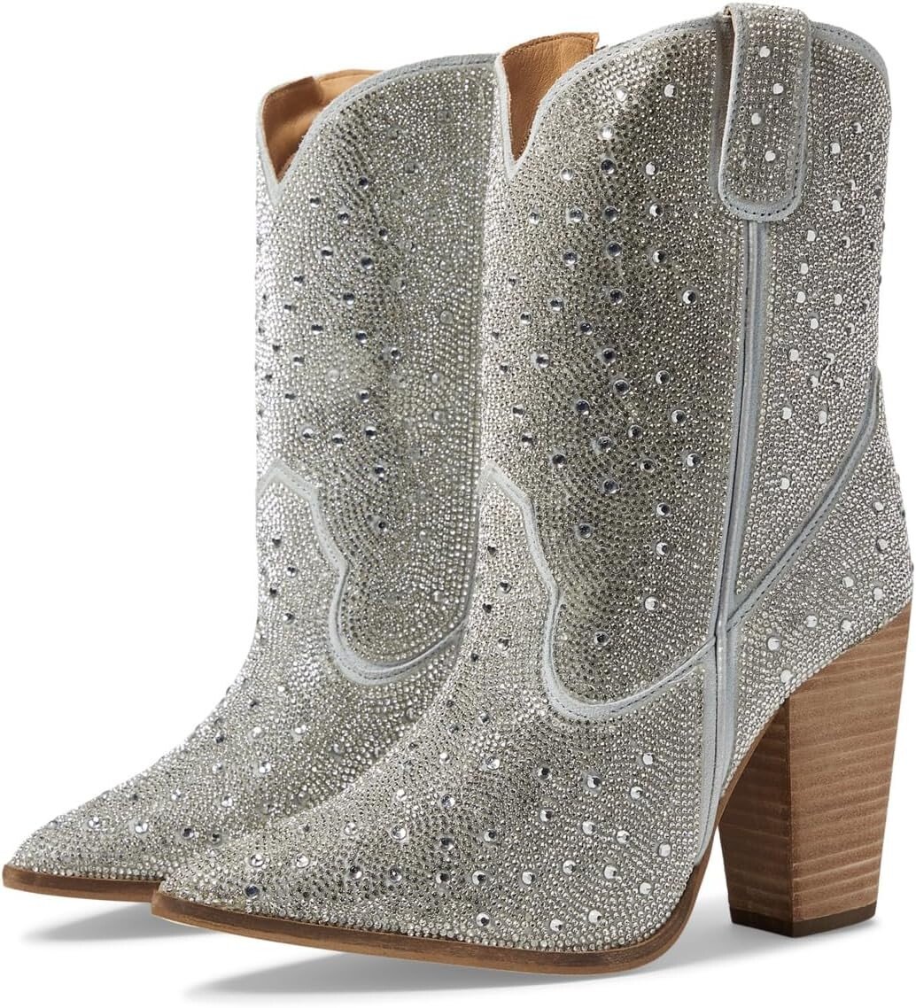 Ковбойские сапоги Neon Moon Leather Bootie Dingo, цвет Silver